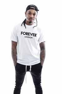 Forever London Embroidered White Crew neck T-shirt