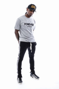 Forever London Grey Stitched T-shirt