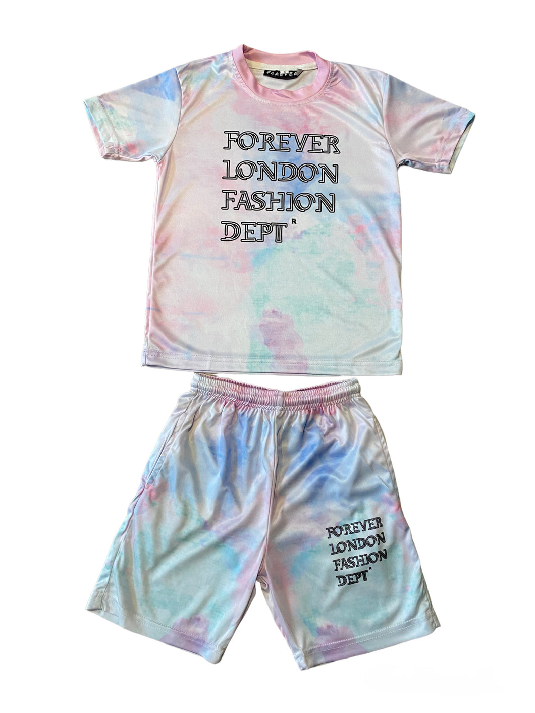 Forever London Girls Cycle Tie Dye Twinset